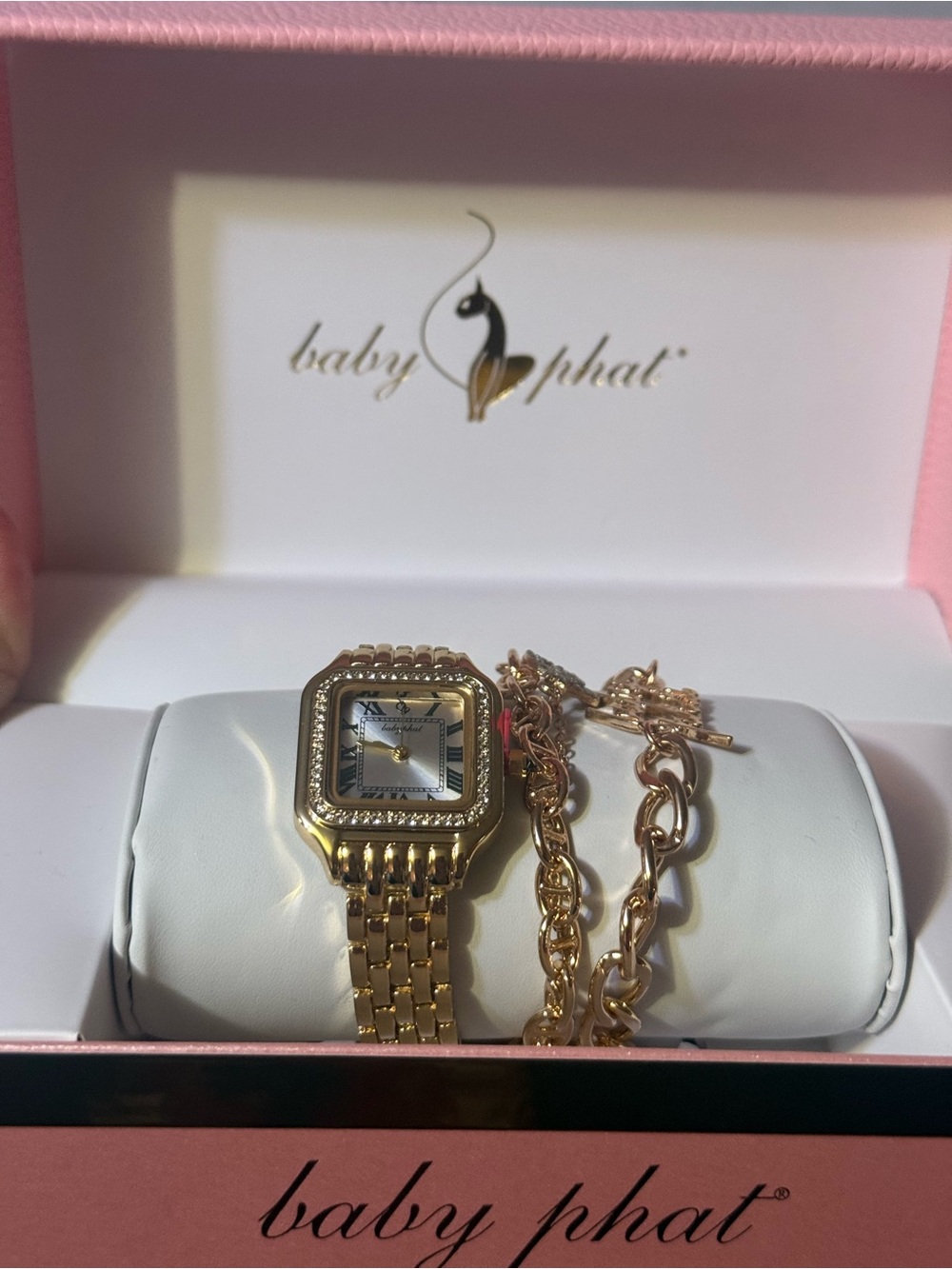 Baby Phat Gold-tone Watch and Chain Bracelet Set - Picture 5 of 6